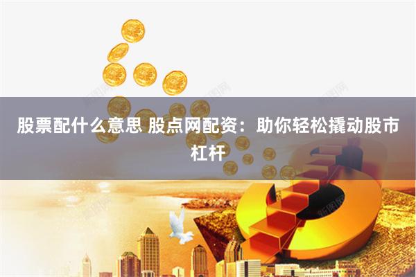 股票配什么意思 股点网配资：助你轻松撬动股市杠杆